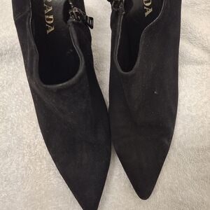 Prada Women's Black Suede Ankle Boots